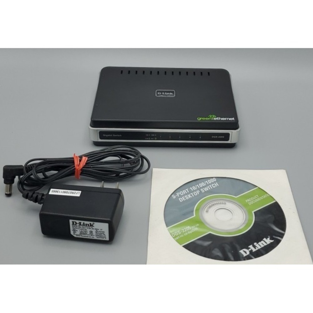 D-Link DGS-2205 5-Port Desktop Gigabit Ethernet Switch Network‎ 10/100/1000